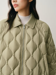 Women's Lightweight Puffer Jacket with Drawstring Hem