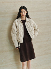 Women's Lightweight Puffer Jacket with Drawstring Hem