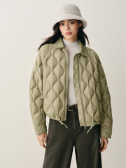 Women's Lightweight Puffer Jacket with Drawstring Hem