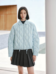 Women's Lightweight Puffer Jacket with Drawstring Hem