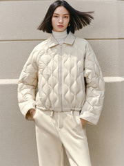 Women's Lightweight Puffer Jacket with Drawstring Hem