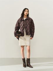 Women's Lightweight Puffer Jacket with Drawstring Hem