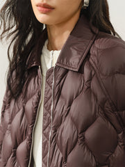 Women's Lightweight Puffer Jacket with Drawstring Hem