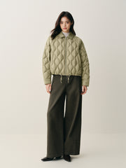 Women's Lightweight Puffer Jacket with Drawstring Hem