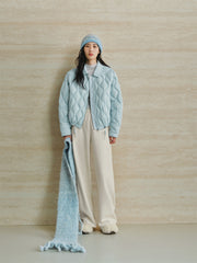 Women's Lightweight Puffer Jacket with Drawstring Hem