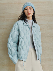 Women's Lightweight Puffer Jacket with Drawstring Hem
