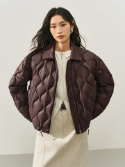 Women's Lightweight Puffer Jacket with Drawstring Hem