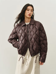 Women's Lightweight Puffer Jacket with Drawstring Hem