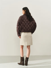 Women's Lightweight Puffer Jacket with Drawstring Hem