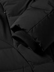Women's Short Slim-Fit Down Jacket with Layered-Look Collar