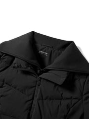 Women's Short Slim-Fit Down Jacket with Layered-Look Collar