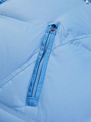 Women's Blue Cropped Puffer Jacket