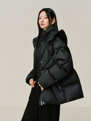 Women's Diamond-Quilted Drawstring Puffer Jacket