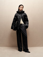 Women's Diamond-Quilted Drawstring Puffer Jacket