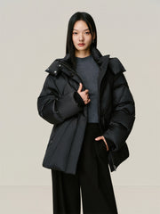 Women's Diamond-Quilted Drawstring Puffer Jacket