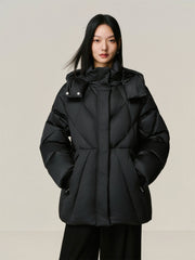 Women's Diamond-Quilted Drawstring Puffer Jacket