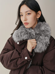 Women's Down Parka with Fox Fur Collar