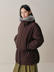 Women's Down Parka with Fox Fur Collar