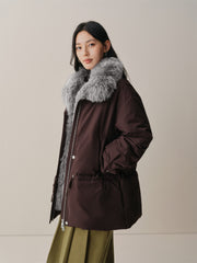 Women's Down Parka with Fox Fur Collar