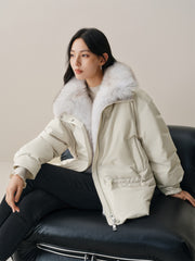 Women's Down Parka with Fox Fur Collar