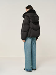 Women's Down Jacket with Detachable Fox Fur Collar