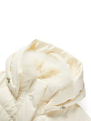 Women's Down Jacket with Detachable Fox Fur Collar