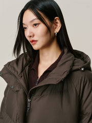 Women's Long Down Coat with Detachable Fox Fur Collar