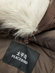 Women's Long Down Coat with Detachable Fox Fur Collar