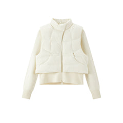 Women's Casual Waist-Cinching Paneled Lightweight Down Jacket