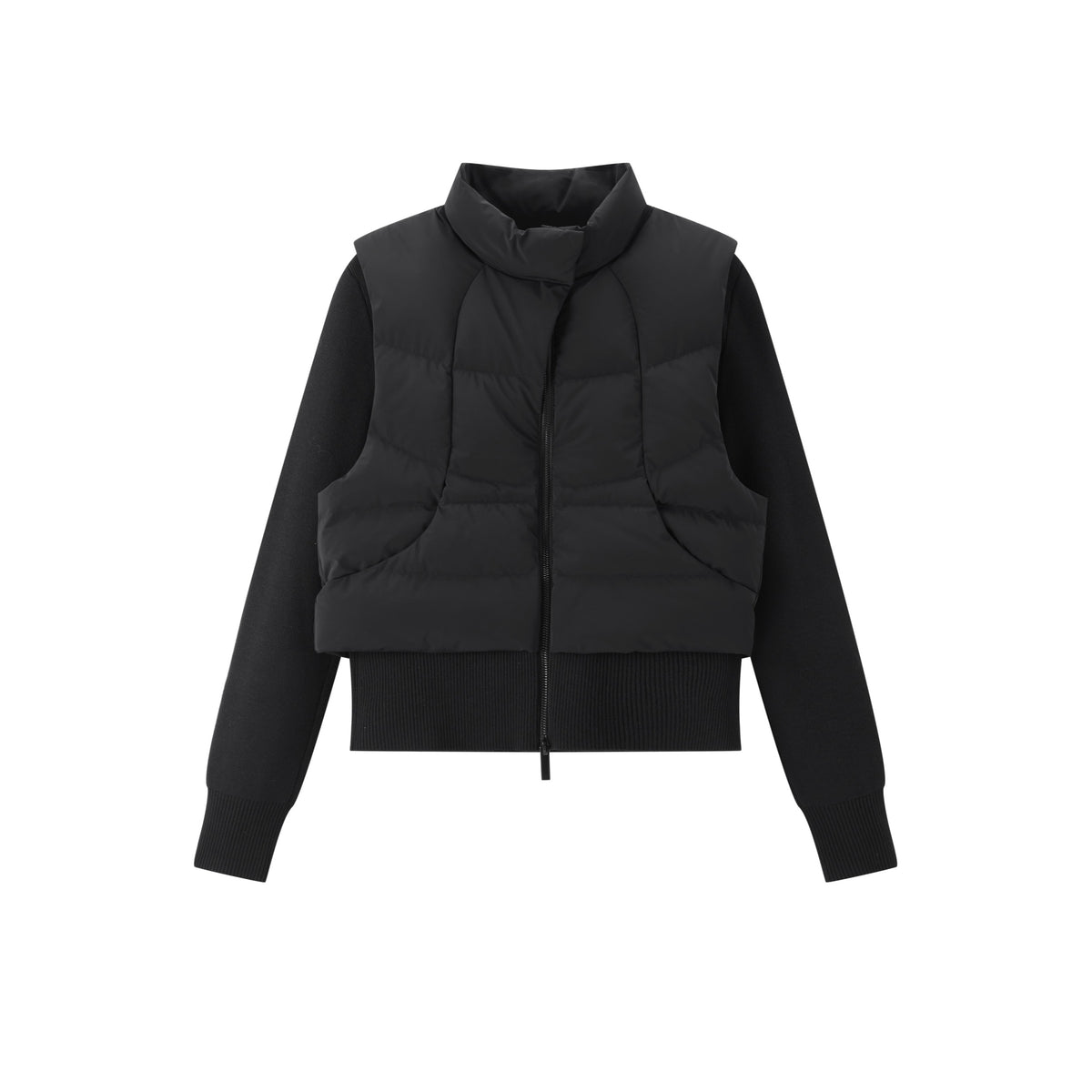 Women's Casual Waist-Cinching Paneled Lightweight Down Jacket