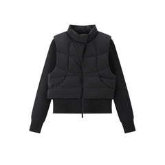 Women's Casual Waist-Cinching Paneled Lightweight Down Jacket
