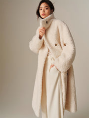 Women's Oversized Curly Pure Wool Coat