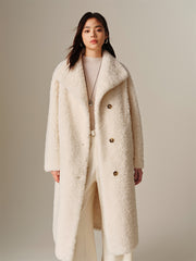 Women's Oversized Curly Pure Wool Coat