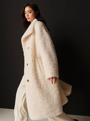 Women's Oversized Curly Pure Wool Coat