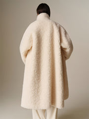 Women's Oversized Curly Pure Wool Coat