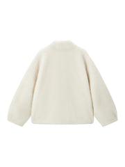 Women's Graceful Pure Wool High-Neck Faux Fur Coat
