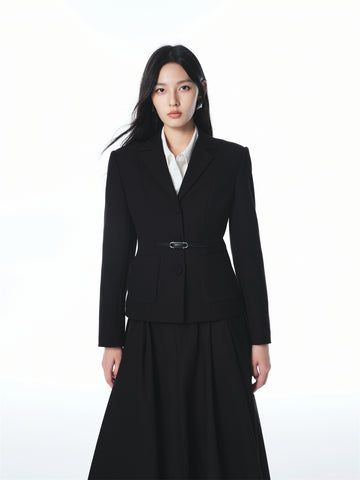 Women's Commuter Blazer with Detachable Belt