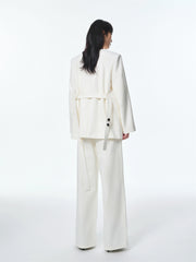 Women's V-Neck Blazer with Detachable Belt