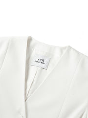 Women's V-Neck Blazer with Detachable Belt