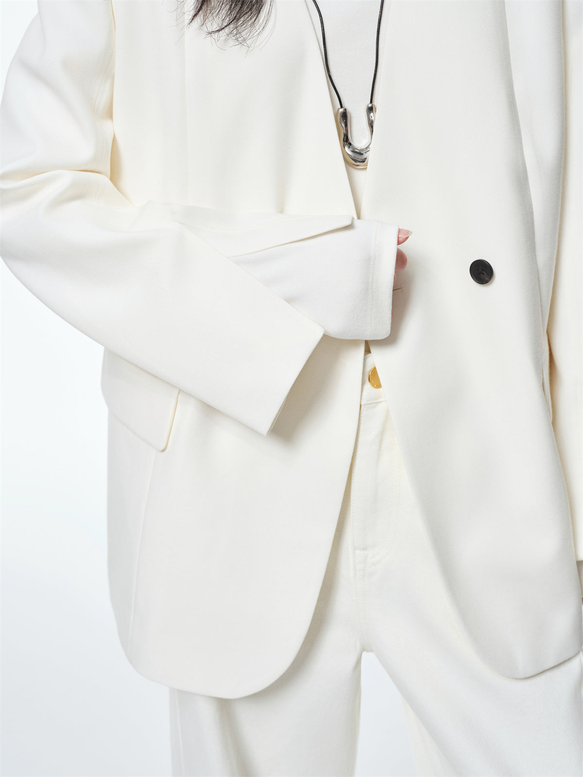 Women's V-Neck Blazer with Detachable Belt