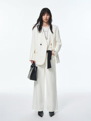 Women's V-Neck Blazer with Detachable Belt