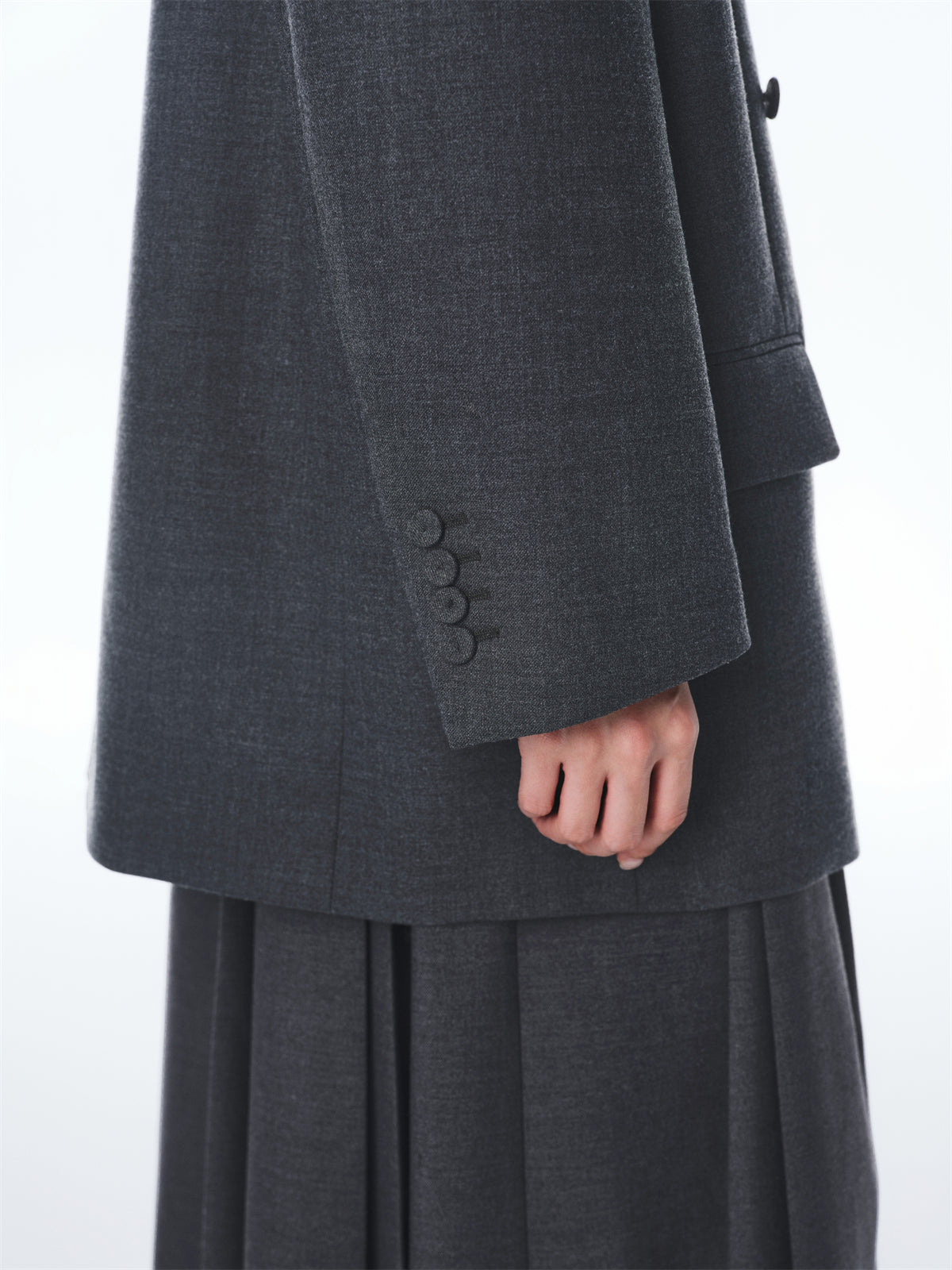 Women's Grey Peak-Lapel Blazer