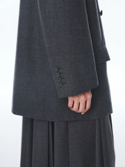 Women's Grey Peak-Lapel Blazer