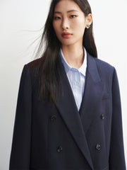 Women's Contrast Notch-Lapel Blazer