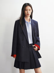 Women's Contrast Notch-Lapel Blazer