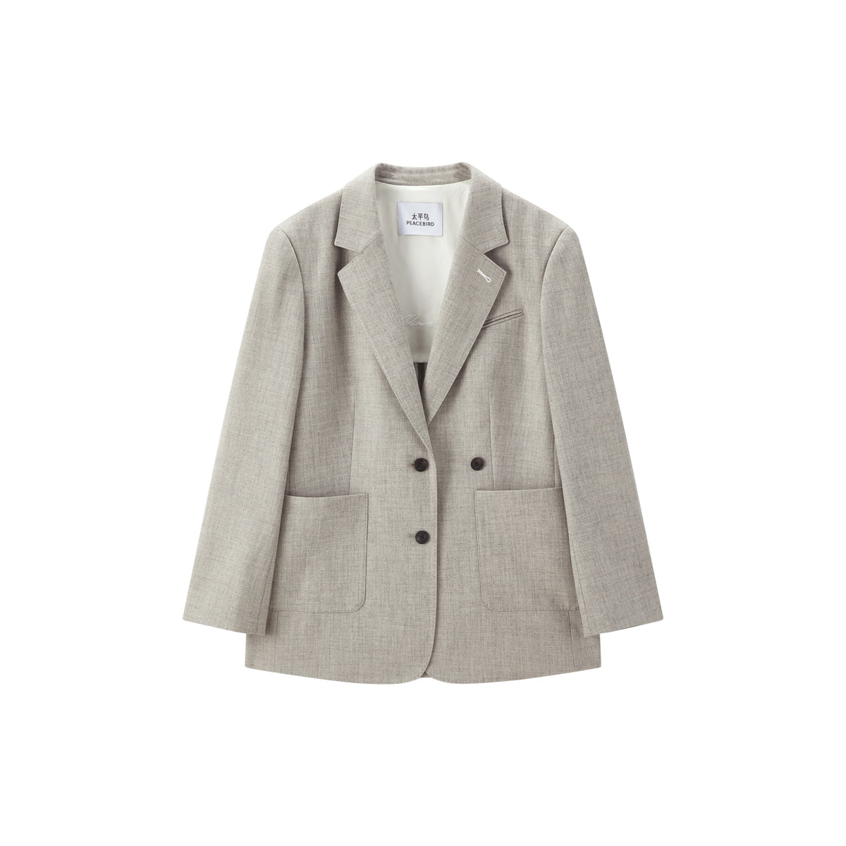 Women's Commuter Gray Double-Breasted Blazer