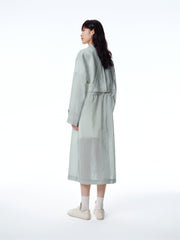 Women's Textured Acetate-Blend Lightweight Trench Jacket