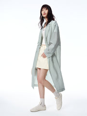 Women's Textured Acetate-Blend Lightweight Trench Jacket