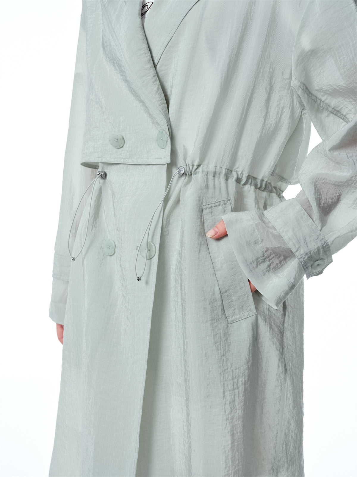 Women's Textured Acetate-Blend Lightweight Trench Jacket