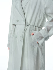 Women's Textured Acetate-Blend Lightweight Trench Jacket